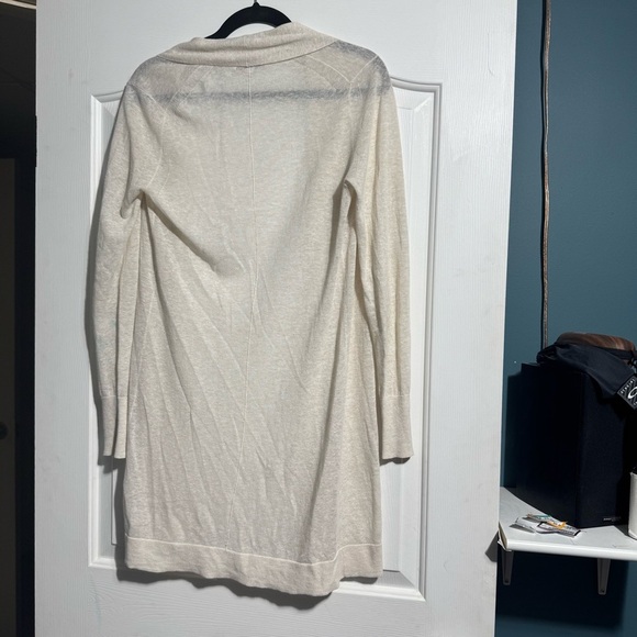 White + Warren Open Cardigan Cotton/Linen Blend Breathable Ivory Size XS - Picture 4 of 11
